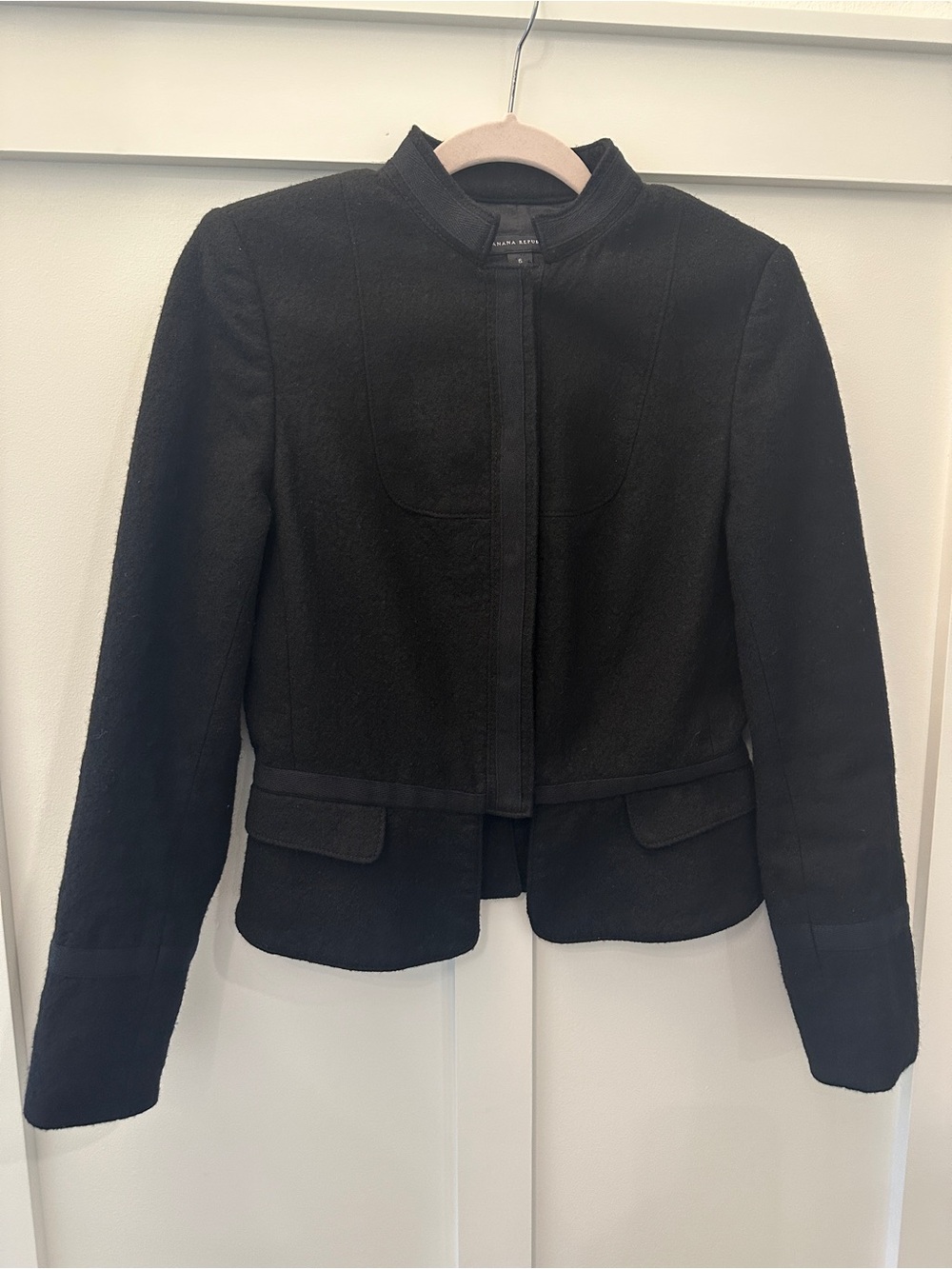 Banana Republic 100% Wool Black Military Jacket Blazer Size 6